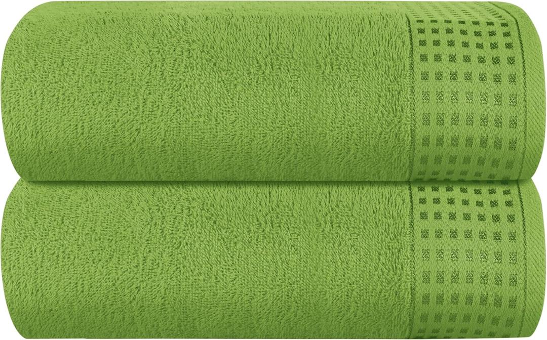 GLAMBURG 100% Cotton Oversized 2 Pack Bath Sheets 35x70, Ultra Soft Highly Absorbant Compact Quickdry & Lightweight Large Bath Sheet Set, Ideal for Gym Travel Camp Pool - Kiwi Green GLAMBURG 100% Cotton Oversized 2 Pack Bath Sheets 35x70, Ultra Soft Highly Absorbant Compact Quickdry & Lightweight Large Bath Sheet Set, Ideal for Gym Travel Camp Pool - Kiwi Green