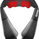 Shiatsu Neck and Back Massager with Heat,Electric Deep Tissue Kneading Neck and Shoulder Massage,Best Gifts for Women Men Mom Dad Mothers Fathers Day Birthday Gift(NOT Cordless) (Black)