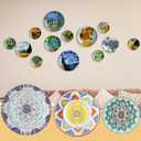 7 Pieces Plate Hangers for Wall 16-20 Inch, Stainless Steel Invisible Wire Decorative Plate Hanger Adjustable and Stretchable,with Metal Hooks for Wall Displaying Plates Decorative & Arts(Gold)