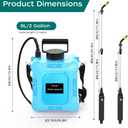 Battery Powered Sprayer 2 Gallon Garden Sprayer, Advance Electric Sprayer with 2 Adjustable Speed, 6 Mist Nozzles, USB Rechargeable with for Yard Lawn Garden (Sprayer-2 Gallon)