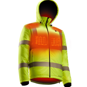 Heated Hi-Vis Safety Jacket for Men with Battery, Class 3 Waterproof Work Coat with 3M Reflective Tape for Winter, Medium  