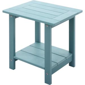Double Adirondack Side Table Weather Resistant, Outdoor Rectangular End Table for Adirondack Chair, Aruba