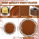 Yungyan 50 Pcs Plastic Plates Party DecorationDinnerware Plastic Plates Cinco De Mayo Birthday Party Decoration(7inch,Brown,100)