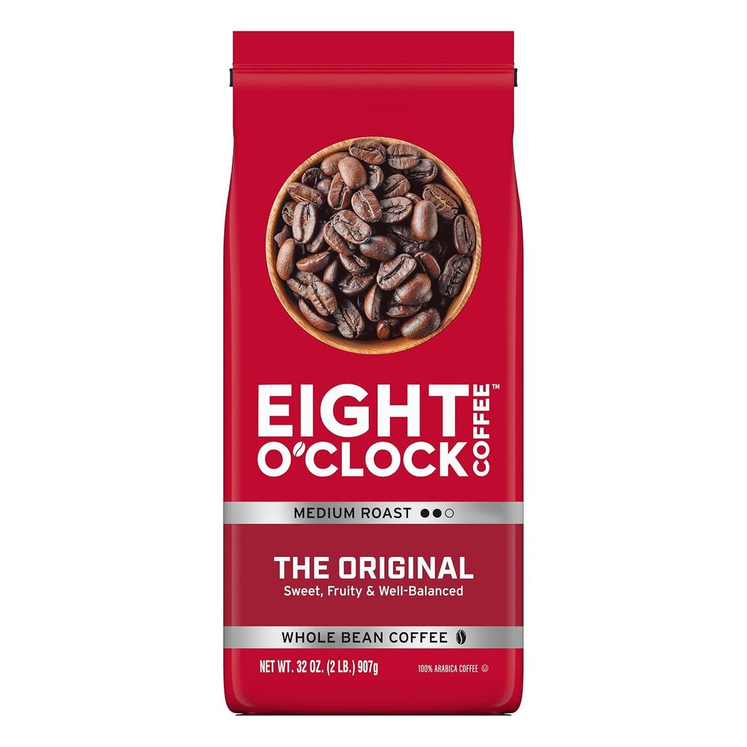 Eight O'Clock Coffee The Original, 32 Ounce (Pack of 1) Medium Roast Whole Bean Coffee, Sweet, Fruity, Well Balanced (EXP 04/30/26)