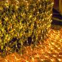 LJLNION Christmas Net Lights, 360 LED 12ft x 5ft Connectable Mesh Fairy String Lights,8 Modes Low Voltage Safe Adaptor for Xmas Trees, Bushes, Wedding, Outdoor Garden Decorations, Warm White