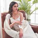 inhand Knitted Throw Blankets for Couch and Bed, Soft Cozy Knit Blanket with Tassel, Off White Lightweight Decorative Blankets and Throws, Farmhouse Warm Woven Blanket for Men and Women, 60"x80"