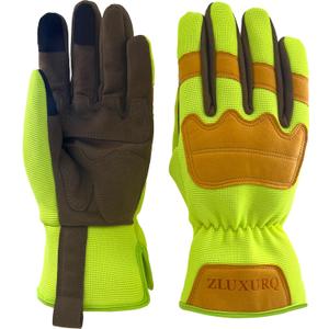ZLUXURQ Gardening Gloves for Women and Men, Work Gloves for Yard Work (Small-8.38'', Fluorescent Green(touchscreen))