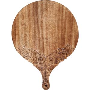 VERSAINSECT nd carved round Chopping & Serving Tray for kitchen, dining table and outdoor SIZE 17x12.5x0.95 inch