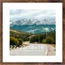 Wood 22x22 Picture Frame with 18x18 Mat Deep Brown, Display 18x18 with Mat or 22x22 without Mat, Wood 22 by 22 Photo Frame, 22 x 22 Frame for Wall Hanging Display, Deep Brown