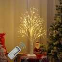 144 LED Birch Tree Lights with Remote Control, DIY Artificial Tree Lamp with Timer, Twinkle Lighted Tree 3 AA or USB Powered, Fairy Light Spirit Tree for Bedroom Easter Decor (White) (2ft)