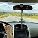 2 x Vintage Wooden Cross Rear View Mirror Accessories, Big Size Cross Car Mirror Charms Safe for Windshields, Cute Car Accessories Hanging Ornament Universal Automotive Interior Decor (Black)