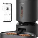PETLIBRO Automatic Cat Feeder for 2 Cats, 5G&2.4G WiFi Pet Feeders, 5L Programmable Cat Food Dispenser with Airtight Lock-Fresh Technology, Dual Stainless Steel Bowls, Low Food Sensor (Black)