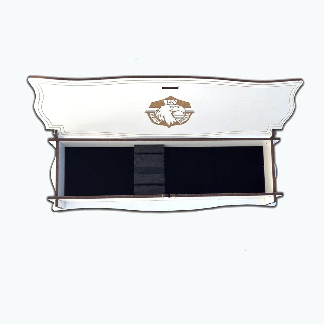 Wooden Cutlery Box  Elegant Spoon & Fork Holder for Dining Table | Single Place Setting Utensil Organizer Case  Available in White, Walnut & Dark Walnut