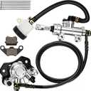Go Kart KT196 Disc Hydraulic Brake Master Cylinder Caliper Kit | Go Kart Disc Hydraulic Brake Kit with Brake Master Cylinder Caliper Replacement for Coleman KT196 with 69" Brake Oil Hose