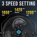 Tornado 12 Inch Outdoor Water-Resistant Wall Mounted Fan IPX4 Rated 3 Speed High Velocity Meatl Wall Fan For Commercial, Industrial, Residential, 6.6 FT Cord cETL Safety Listed, Black