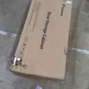 Nicetree Rattan Arched Accent Shoe Storage Cabinet - Freestanding Ultra Slim for Entryway, 4 Flip Drawers & 3-Tier Adjustable Shelves, Farmhouse Modern Rustic Shoe Rack for Hallway, Foyer, Living Room (Smoked Oak)