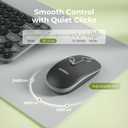 seenda Bluetooth Wireless Keyboard and Mouse Combo, COE203 Quiet Round Keycaps, 3-Device Multi-Connection, Bluetooth & 2.4G USB Receiver, Wide Compatibility with iPad/Tablet/Laptop/Mac/Windows, Black