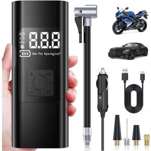 Tire Inflator Portable Air Compressor- New Upgrade 21000mAh Portable Air Pump-150PSI Cordless Smart Tire Pump -Accurate Pressure LCD Display, 3X Fast Inflation for Cars,Bikes,Motorcycle,Tires,Balls
