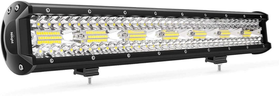 Nilight 18024C-A 420W 20Inch Triple Row Flood Spot Combo 42000LM Bar Driving Boat Led Off Road Lights for Trucks,  White