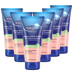 6 x Noxzema Ultimate Clear Face Wash, Deep Pore Daily Cleanser, Oil-Free Formula Removes Dirt, Oil & Makeup for Clear, Fresh-Looking Skin, 6 oz (Pack of 6)