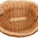 JJSQ Wicker Woven Basket with Jute Rope Handle Garden Harvest Basket Wicker Storage Baskets for Picnic, Easter, Organizing, Gathering Vegetables, Large 17" x 12" x 5"