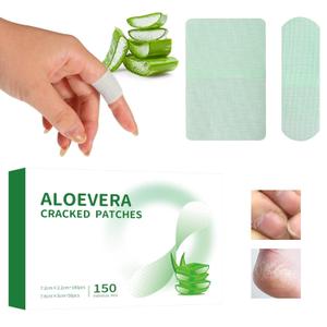 Aloe Vera Gel Patch Cracked Heel Repair Bandage 150PCS Dry Hands Treatment Patches Healing Heel Crack Rough Skin Cotton Hydration Patch