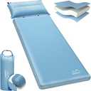 M KARMATER Self-Inflating Sleeping Pad for Camping - Thick Cushion with Pillow and Air Bag, 9.5 Insulated Camping Mattress for Car, Camping, Hiking, Camping