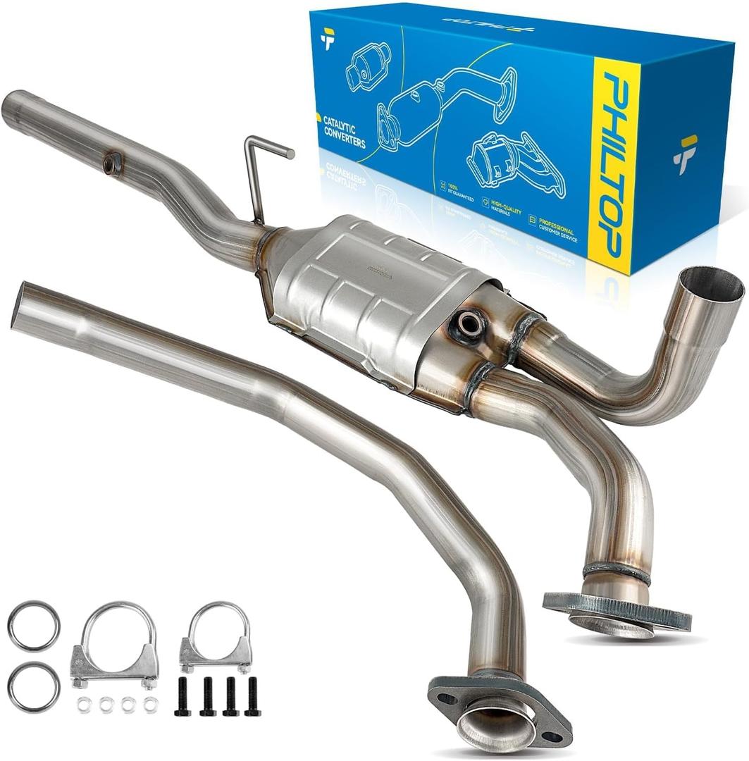 PHILTOP Catalytic Converter Stainless Steel Direct-Fit Replacement For 1994-2001 Ram 1500/2500 3.9/5.2/5.9L, 1997-2001 Ram 3500 5.9L Replace 50505, 645937, 20303 (EPA Compliant)