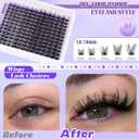 ALICE Lash Clsusters Kit Wispy Eyelash Clusters Kit Cluster 10-18mm Natural Eyelash Extension Kit 168pcs Thin Band Individual Lashes Kit with Lash Glue Bond and Seal DIY at Home