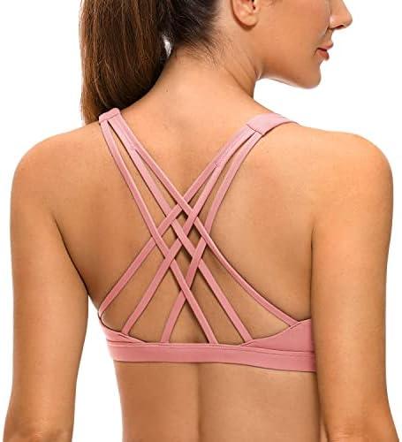 CRZ YOGA Strappy V Neck Sports Bras for Women - Criss Cross Back Wireless Padded Workout Yoga Bra S CRZ YOGA Strappy V Neck Sports Bras for Women - Criss Cross Back Wireless Padded Workout Yoga Bra S