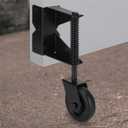Spring Loaded Gate Caster for Wooden Gate PVC Fence, Heavy Duty Gate Wheel Caster with 360 Degree Universal Mount Plate for Metal gate, Yard Fence, 4-Inch, 220 Lbs Capacity, Black