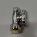 Stop Valves, 1/2" 3/8" Straight Stop Valve, 1/2" PTC Input, 3/8" OD Compression Output, Push to Connect, 1/4 Turn, Chrome Plated Brass for Faucet, Toilet Valves, No Lead