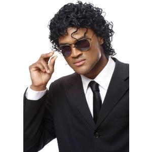 boys Wet Look Costume Wig, Black, One Size US (Black)