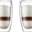 Bodum 15oz Pavina Double Wall High-Heat Borosilicate Glass, Set of 2, Clear