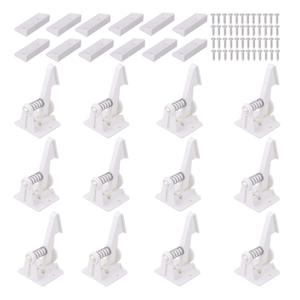 12 Pack Cabinet Locks Child Safety Latches - Vmaisi Baby Proofing Cabinets Drawer Lock with Adhesive Easy Installation - No Drilling or Extra Screws (White) (Standard)