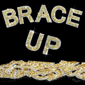 Locacrystal 34Pcs Rhinestone Letter Stickers Bling Glitter Alphabet A-Z Letters Self-Adhesive Crystal Rhinestones Word Sticker Iron on Letters for Clothing Art Crafts DIY Decors(Gold+White,2.24")