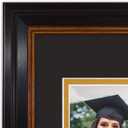 Golden State Art, 11x19.5 Diploma Frame for 8.5x11 Document/Certificate and 5x7 Picture - 2 Openings - Black with Gold Trim and Burgundy Accents - Black over Gold Double Mat - Real Glass - Wall Mount, 13x21.5 Frame