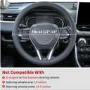 Uxcer Nappa Leather Steering Wheel Cover, Universal 14.515 Inch Non-Slip Breathable Steering Wheel Cover for Cars, Black