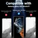 MAGIC JOHN 2 Pack for Samsung Galaxy S22 Ultra Screen Protector [Ceramic film] 6.8 inch,[100% Fingerprint ID Compatible] Easy Installation Tray, Shock-Resistant, 3D Curved, Bubble Free, Scratch Proof,