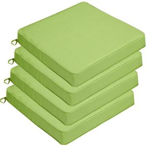 JMGBird Outdoor Chair Cushions Set of 4, Water Resistant Seat Cushions 19 x 19 Inch with Ties Outdoor Cushions for Patio Furniture (Green)