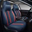 GXT Deluxe Faux Leather Full Coverage Car Seat Cover Anti-Slip Universal Fits for Sedans SUV Pick-up Truck with Headrests,Interior Accessories(Blue and Red Strip)