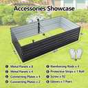 Thanaddo Galvanized Raised Garden Bed 8x4x2ft Outdoor Planter Box Galvanized Steel Garden Bed Kit for Vegetables, Flowers, Herbs and Succulents Black