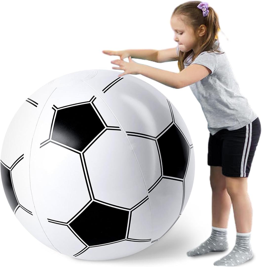 AMOR PRESENT Soccer Beach Ball, 27inch Inflatable Soccer Ball for Summer Swimming Pool Beach Game Toy