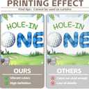 72x43inch Fabric Cartoon Hole in One Golf Backdrop Sports Theme Blue Sky White Clouds Green Grass Photography Background Boys Party Decorations Photo Banner Booth