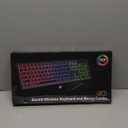 Wireless Keyboard and Mouse Combo, RGB Backlit, Rechargeable & Light Up Letters, Full-Size, Soft Typing, Sleep Mode, 2.4GHz Quiet Keyboard Set for Mac, Windows, Laptop, PC, Trueque KM42Pro (Black)