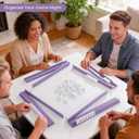 4PCS Wooden Mahjong Racks with Magnetic Pushers, 20 in Natural Wood American Mahjong Tile Rack Set, Modern Table Game Accessories for Mahjong Tiles (Lilac, 20 in)