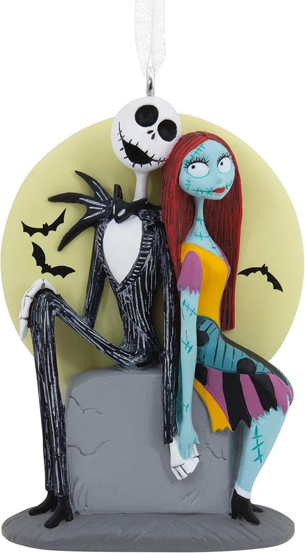 Hallmark Disney Tim Burton's The Nightmare Before Christmas Jack and Sally on Tombstone Christmas Ornament (0003HCM0845)