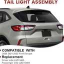 LED Tail Lights Outer Assembly Compatible with 2020 2021 2022 Ford Escape,Left Driver Side Rear Light Taillights Replacement # LJ6Z13405