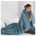 ESTINGO Electric Blanket Throw, Fast Heating Blanket with Overheat Protection, Heated Sherpa Blanket with 5 Heating Levels & 4 Hours Auto Off for Couch Office Use, Ideal Gift, 50"x60", Slate Blue