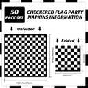 100 Pack Black and White Checkered Flag Party Napkins Disposable Race Car Birthday Party Supplies Racing Car Theme Party Paper Lunch Napkins for Baby Shower Kids Men Party Decorations Favors